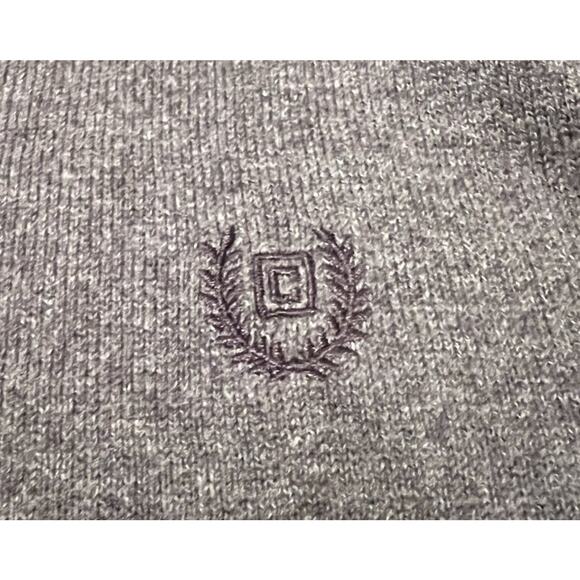 Chaps Sweater Cotton Cashmere Sz Large Gray V-Neck Long Sleeve Solid Stretch - Picture 1 of 5